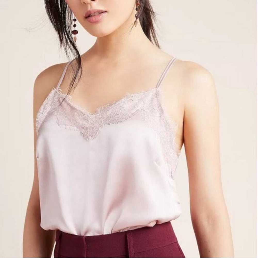 Anthropologie Blush Pink Lace Cami - XS